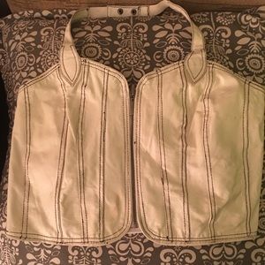 Halter leather vest from Ashley Stewart